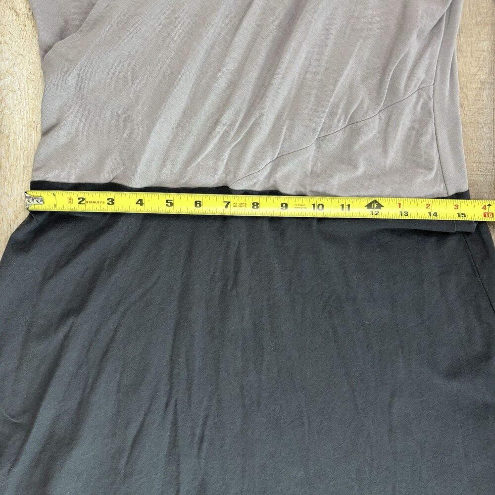 Maggie’s Organics Black Gray Dress Sz M V-Neck Organic Cotton Workwear Capsule - Picture 8 of 10